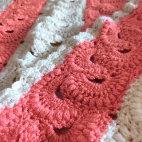 Handmade knitted blanket new, decorative 1.10x2.20