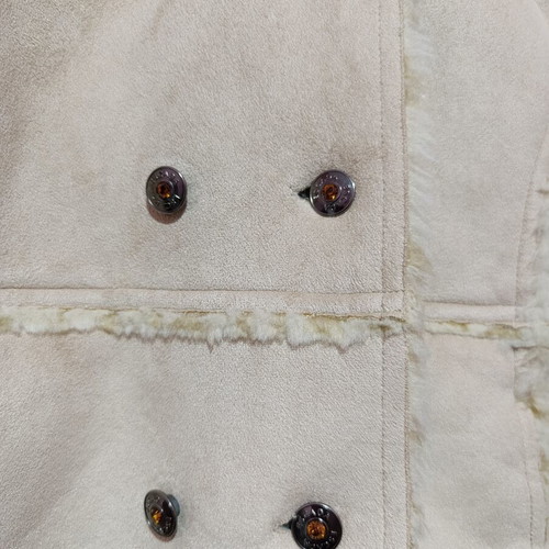 Girls' Castor Coat with Fur Lining New, Size 2-3 Years, Beige