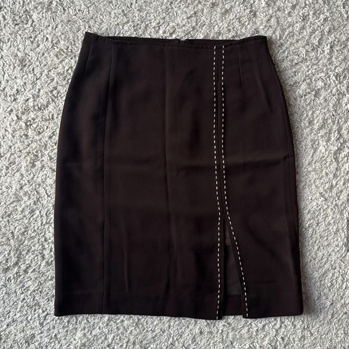 Brown midi skirt used, size 36-38, elastic fabric
