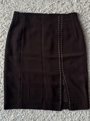 Brown midi skirt used, size 36-38, elastic fabric