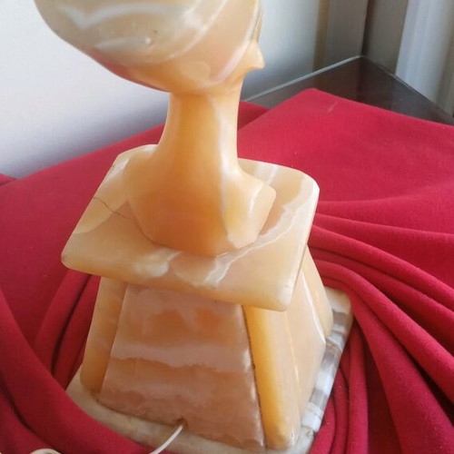 Nefertiti Queen Statue from Onyx with Internal Lighting used