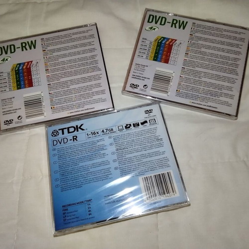 Imation DVD-RW 4.7 GB and TDK DVD-R pack, new, 3 discs