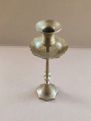 Vintage brass candlestick used, 25 cm