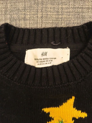 H&M Christmas kids sweater with figure, black