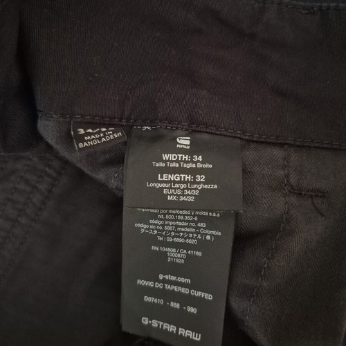 G-Star Raw Rovic DC Tapered Cuffed Cargo Jogger pants used, black, size M