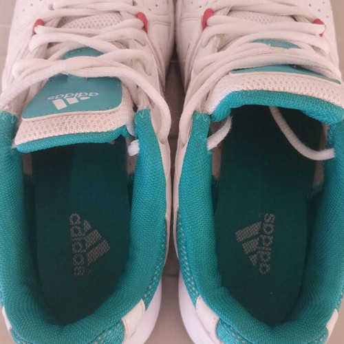 Adidas sneakers used, size 39, white with turquoise