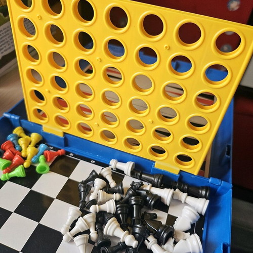 Portable multiple board game like new, closes like a suitcase