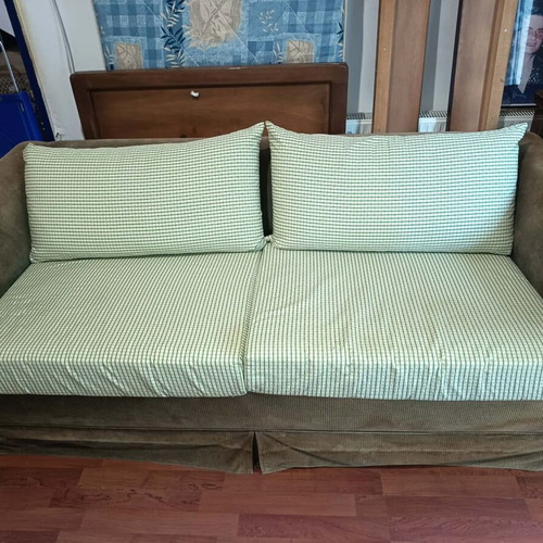 Two-seater sofa bed used