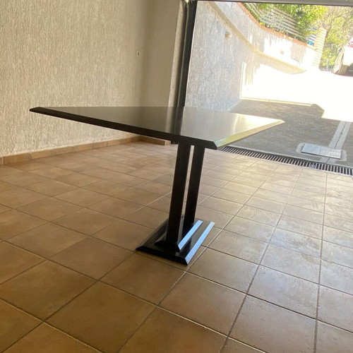 Wenge table with metal base like new