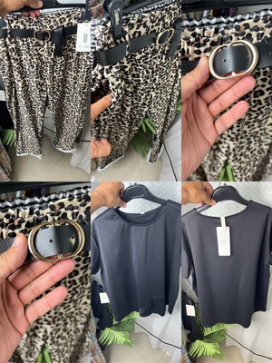 Italian women's leopard print set with black blouse like new