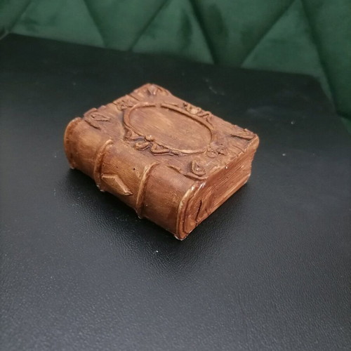 Handmade plaster sculpture book brown, new