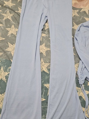 Set pants and blouse turquoise new, elastic fabric, sizes S, M, L