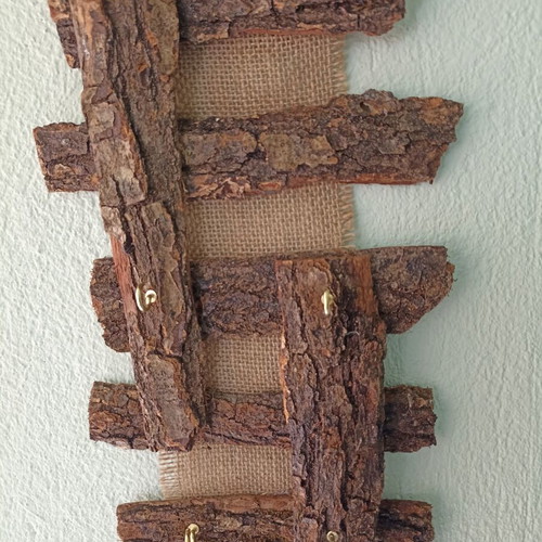 Handmade wall stand for keys from tree bark new