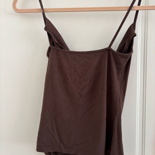 Toi&Moi medium blouse with thin straps brown and draped
