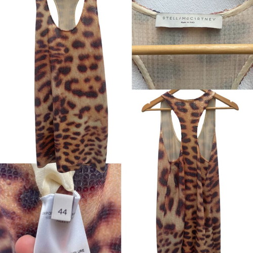 Stella McCartney Leopard Print Sequin Racerback Tank Top used, XXL