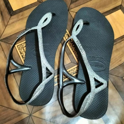 Havaianas women's sandals size 37-38 like new, black