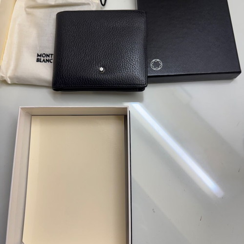 Montblanc leather wallet 12cc with coin case like new, black