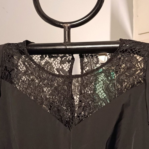 Black long dress with lace H&M new, size L