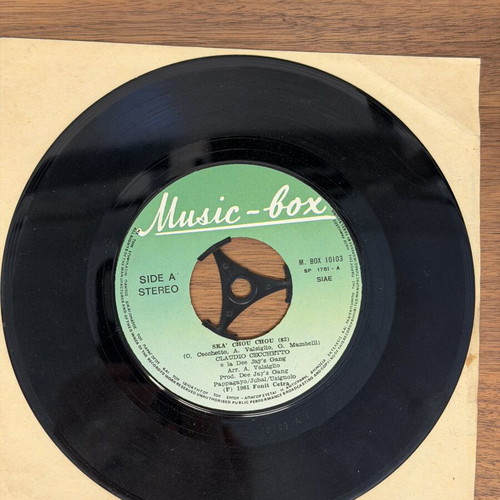 Claudio Cecchetto Ska Chou Chou 45rpm record used, vintage 1981