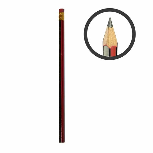 Pencil with eraser new, red-black, hardness HB