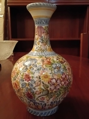 Sevillarte vase handmade colorful with artist signature like new