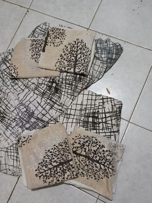Elastic sofa covers with geometric pattern like new, separate sale