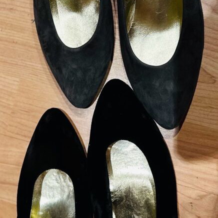 Walter Steiger suede ballerina shoes gray and black like new, 2 pairs