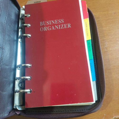 Leather organizer brown burgundy like new