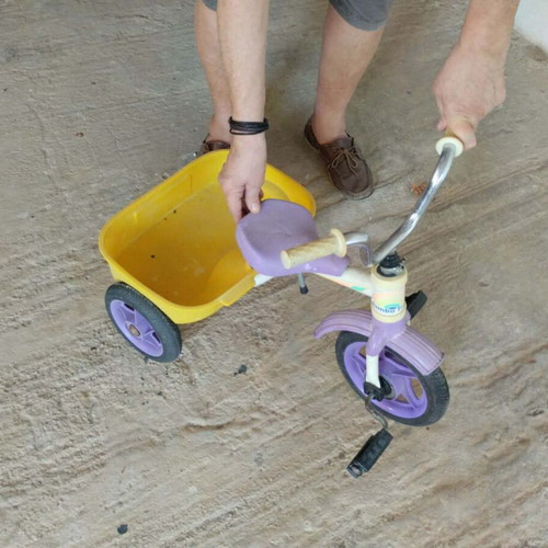 Vintage tricycle with storage used, excellent condition