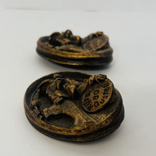 Vintage 1980 Swiss Fasnacht Carnival Pins used, set of 2, resin