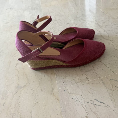 Castaner burgundy platform sandals used, size 40
