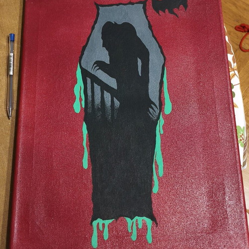 Nosferatu handmade painting used, gothic horror art