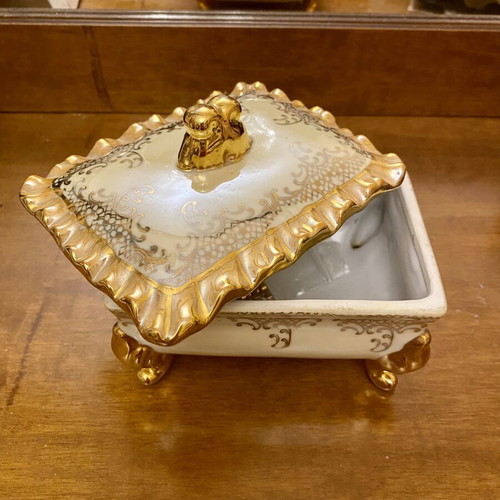 Vintage Japanese Jewelry Box 24k Gold from Greek Royal Palaces mint condition