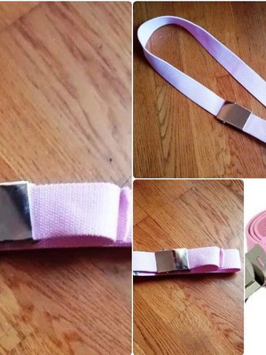 Pink belt with silver buckle like new, adjustable canvas strap 110 cm