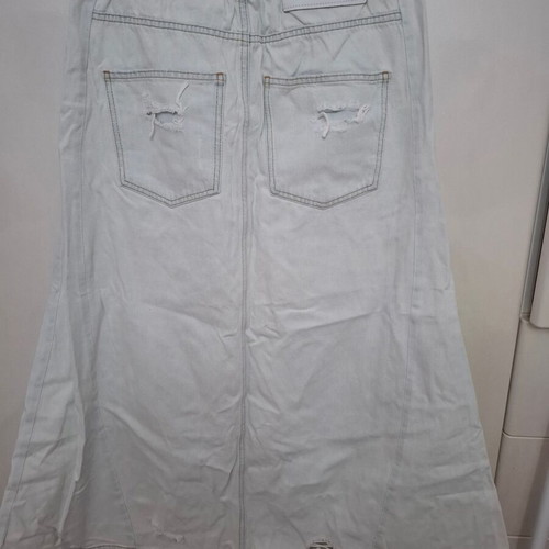 One Teaspoon denim skirt with rips like new, size M, turquoise