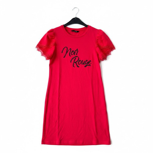 Nikkie Red T-Shirt Dress with Noir Rouge Print, Size 34