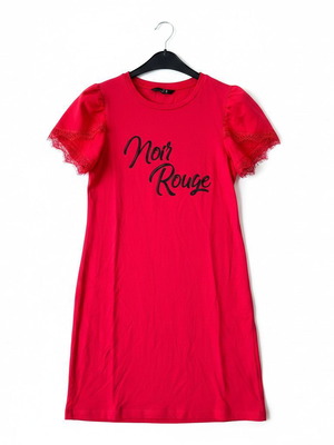 Nikkie Red T-Shirt Dress with Noir Rouge Print, Size 34