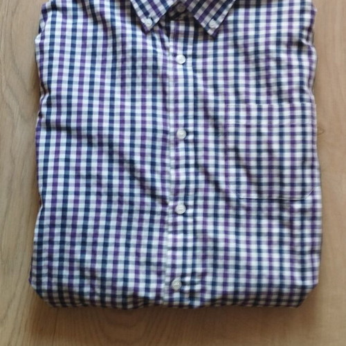 Elvina Man men's checkered shirt M/L, purple blue white