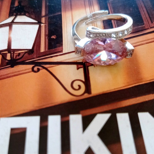 Galerie Tsangarakis silver 925 ring plated with pink zircon and white sapphires new