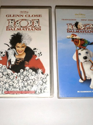 VHS tapes 101 Dalmatians and 102 Dalmatians used