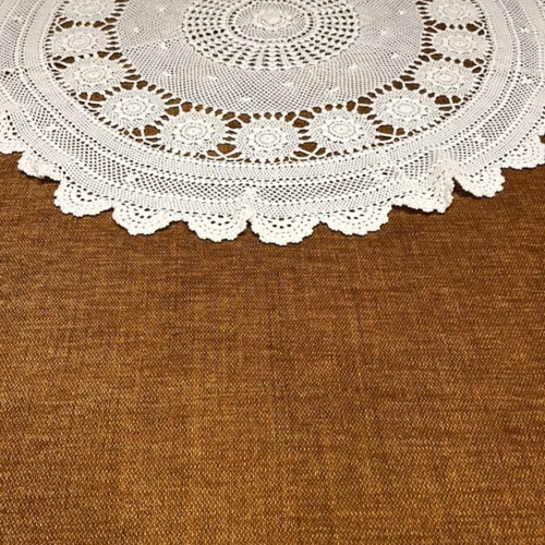 Crocheted round tablecloth white, 78 cm diameter, new