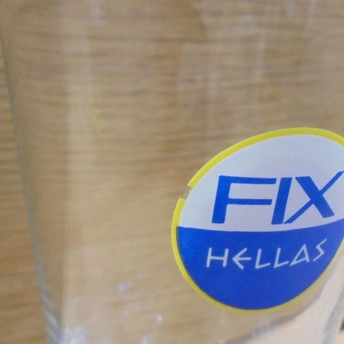 Fix Hellas beer set of two old promotional glasses 250ml used
