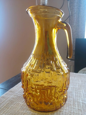 Vintage καράφα Bormioli Rocco κεχριμπαρένιο γυαλί Mid-Century Modern σαν καινούργιο