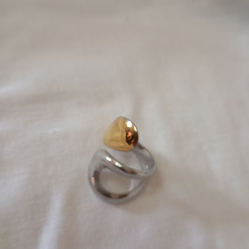 Two-tone adjustable steel ring new