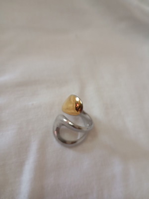 Two-tone adjustable steel ring new