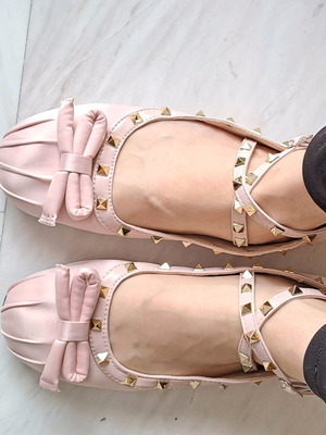 Rose ballet flats new, size 40, with gold details