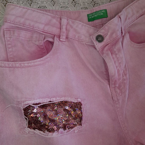 Benetton women's pink jeans size M like new