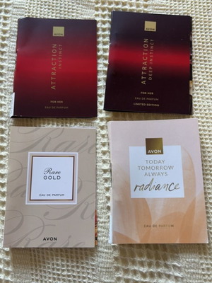 Avon δείγματα eau de parfum Rare Gold, Attraction και TTA Radiance, σετ 4