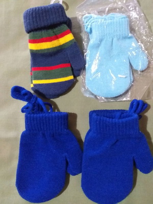 Βρεφικά γάντια ακρυλικά, πακέτο 4 ζευγαριών, καινούργια