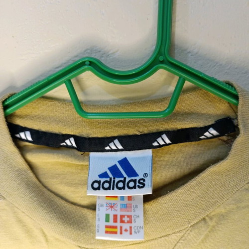 Vintage Adidas T-shirt used, beige/olive, raglan sleeves, size Small